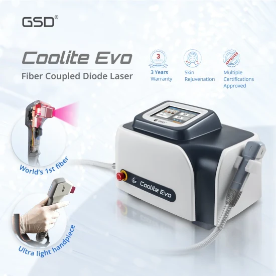 Gsd Coolite Evo permanente indolor 808nm 810nm diodo máquina de depilação a laser salão de beleza diodo fibra acoplada depilação a laser alexandrite