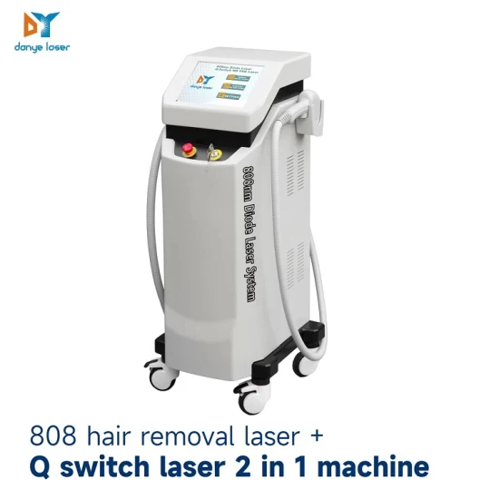 Máquina 2 em 1 para depilação a laser ND YAG diodo de gelo super depilação com ND YAG