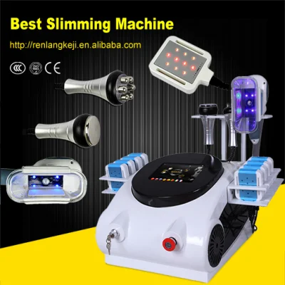 Máquina de emagrecimento corporal de criolipólise portátil com lipo laser e cabeças de RF e cavitação para congelar gordura
